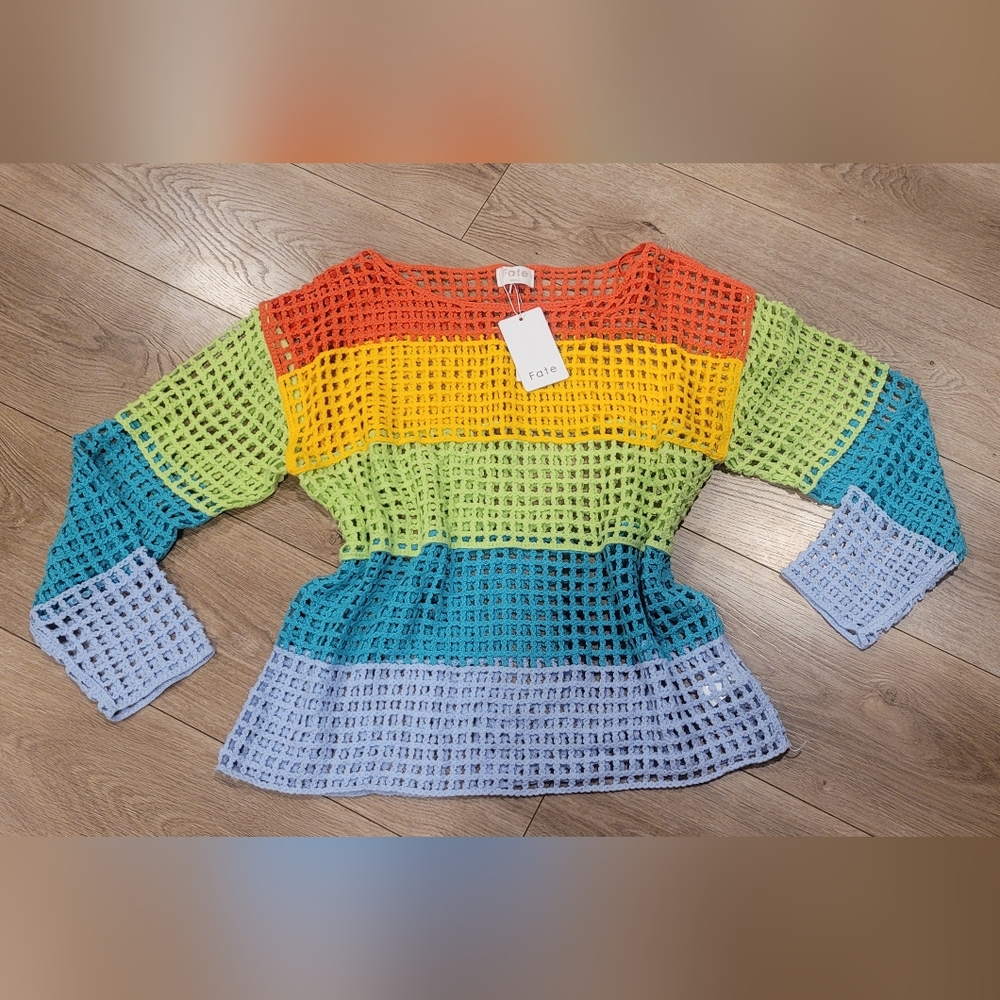 Fate Multicolor Crochet Sweater